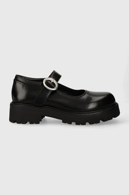 Vagabond Shoemakers półbuty skórzane COSMO 2.0 damskie kolor czarny na płaskim obcasie