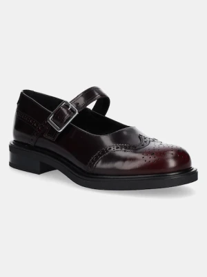 Vagabond Shoemakers półbuty skórzane FREYA damskie kolor bordowy na płaskim obcasie 6006-504-54