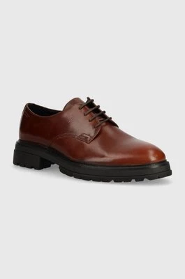 Vagabond Shoemakers półbuty skórzane JOHNNY 2.0 kolor brązowy na płaskim obcasie 5479-201-49