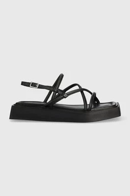 Vagabond Shoemakers sandały skórzane EVY damskie kolor czarny na platformie