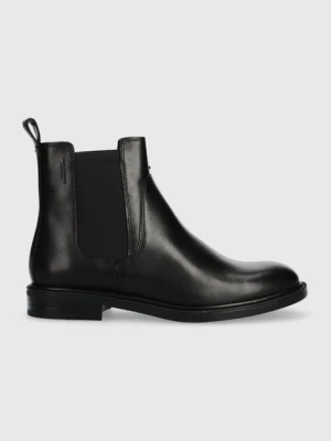 Vagabond Shoemakers sztyblety skórzane AMINA damskie kolor czarny na płaskim obcasie 5603.001.20