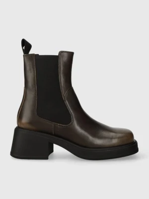 Vagabond Shoemakers sztyblety skórzane DORAH damskie kolor brązowy na słupku 5642.018.19