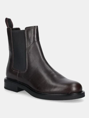 Vagabond Shoemakers sztyblety skórzane FREYA damskie kolor brązowy na płaskim obcasie 6006-101-31