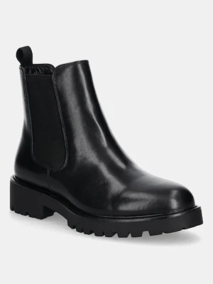 Vagabond Shoemakers sztyblety skórzane KENOVA kolor czarny na płaskim obcasie 6041-001-20