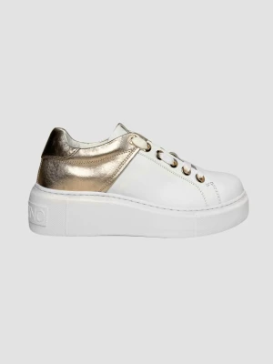 VALENTINO Biało-złote sneakersy Baraga S Sneaker Lace-U, Rozmiar 40 Valentino by Mario Valentino