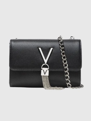 VALENTINO Czarna kopertówka Divina ze srebnymi okuciami Valentino by Mario Valentino