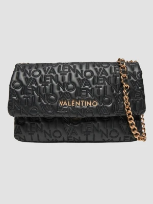 VALENTINO Czarna logowana damska torebka Dram Flap Bag Valentino by Mario Valentino