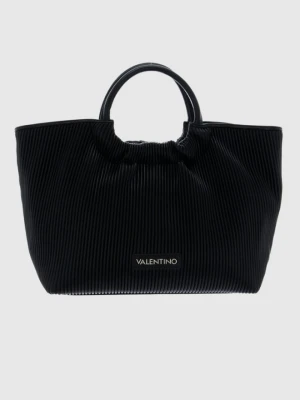 VALENTINO Czarna plisowana shopperka river re z saszetką Valentino by Mario Valentino