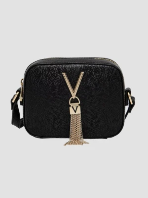 VALENTINO Czarna torebka ze złotymi okuciami Divina Camera Bag Valentino by Mario Valentino