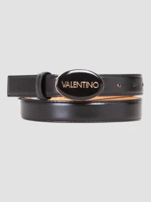 VALENTINO Czarny pasek Block Plaque Buckle Belt Valentino by Mario Valentino