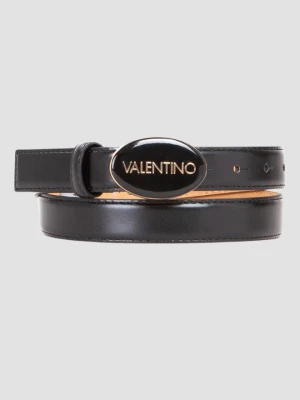 VALENTINO Czarny pasek damski Block Plaque Buckle Belt, Rozmiar XS Valentino by Mario Valentino