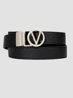 VALENTINO Czarny pasek damski Roof Plaque Buckle Belt, Rozmiar S Valentino by Mario Valentino