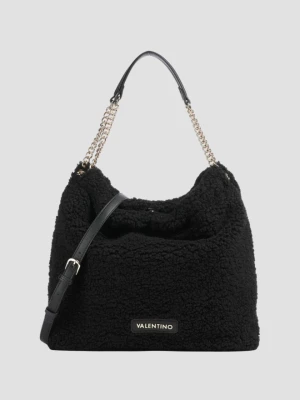 VALENTINO Duża czarna damska torebka worek Qube Hobo Bag Valentino by Mario Valentino