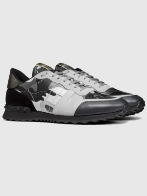 VALENTINO GARAVANI Sneakersy rockrunner w szarym kamuflażu, Rozmiar 41
