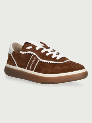 Valentino GLOSSY MORO / OFF WHITE sneakersy damskie zamszowe brązowy