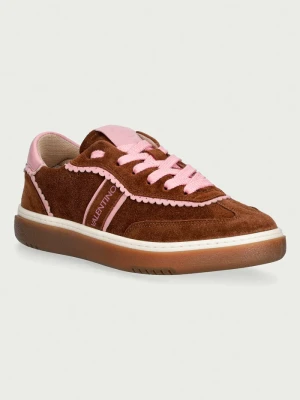 Valentino GLOSSY MORO / PINK sneakersy damskie zamszowe brązowy