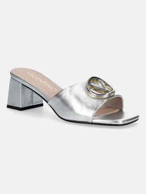 Valentino klapki na niskim obcasie damskie skórzane VALENTINE