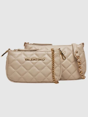 VALENTINO Podwójna beżowa torebka Ocarina Crossbody Valentino by Mario Valentino