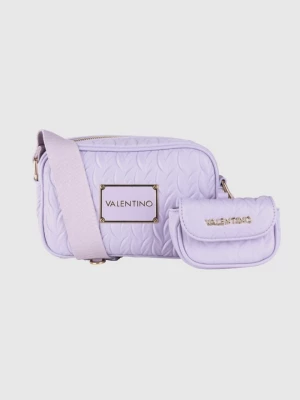 VALENTINO Tłoczona fioletowa torebka z przypinaną saszetką sunny re haversack Valentino by Mario Valentino