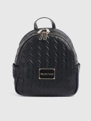 VALENTINO Tłoczony czarny plecak z logo sunny re backpack Valentino by Mario Valentino