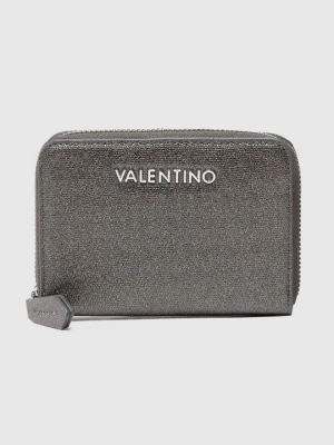 VALENTINO Zestaw ciemnosrebrny portfel damski z lusterkiem Valentino by Mario Valentino