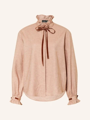 Van Laack Bluzka Flanelowa Vl-Azitea-Kosvp Z Falbanami beige