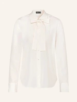 Van Laack Bluzka Jedwabna Vl-Cellai-Xx Ze Zdejmowaną Kokardą weiss