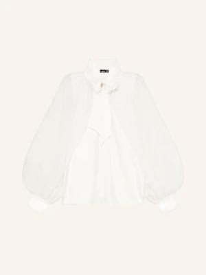 Van Laack Bluzka Z Wiązaniem Pod Szyją Vl-Taria-F Z Jedwabiu weiss