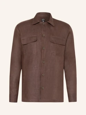 Van Laack Koszula Lniana Vl-Radin-K Regular Fit braun