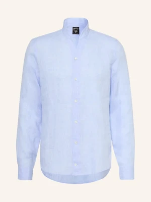 Van Laack Koszula Lniana Vl-Rudo-K Slim Fit Z Stójką blau