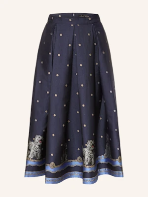 Van Laack Spódnica Vl-Ranaly-Pxlv Z Błyszczącą Przędzą blau