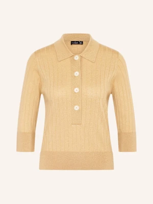 Van Laack Sweter Vl-Saigie-Xx Z Rękawami 3/4 I Błyszczącą Przędzą gold