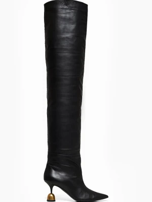 Vanda Novak kozaki damskie skórzane Nicole Deep Black