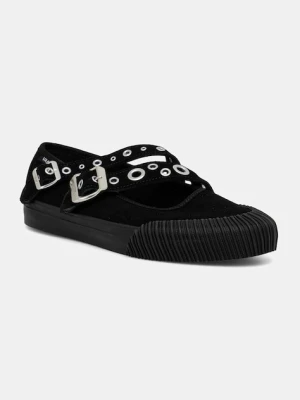 Vans baleriny zamszowe Mary Jane Straps kolor czarny VN000D9ABLA1