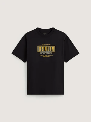 Vans - Berlin Off The Wall SS Tee Black, male, Czarny, Size: