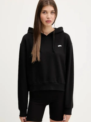 Vans bluza bawełniana damska kolor czarny z kapturem z aplikacją VN000P5PBLK1