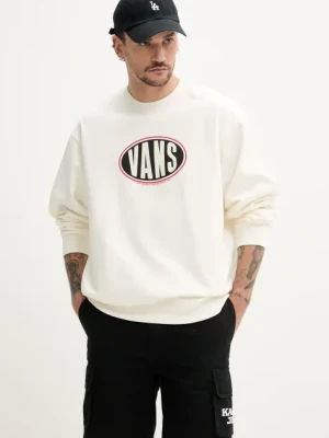 Vans bluza bawełniana męska kolor beżowy z nadrukiem VN000HPQFS81