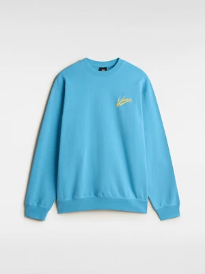 Vans - Bluza Brush Script II Crew, male, Niebieski, Size: