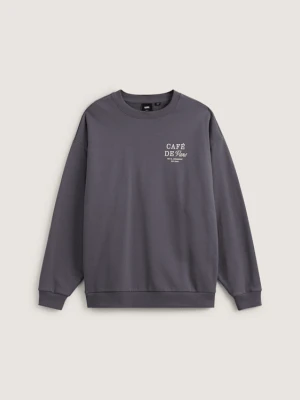 Vans - Bluza Café Vans Oversized Crew, male, Szary, Size: