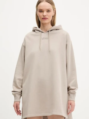 Vans bluza damska kolor beżowy z kapturem gładka VN000RD27D61