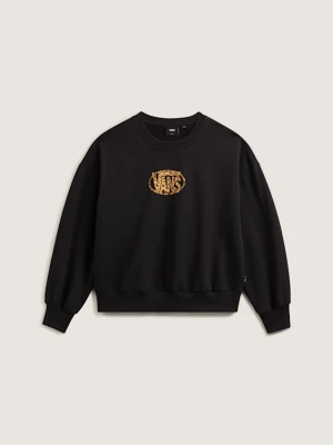 Vans - Bluza Leopard Oval Crew, female, Czarny, Size: