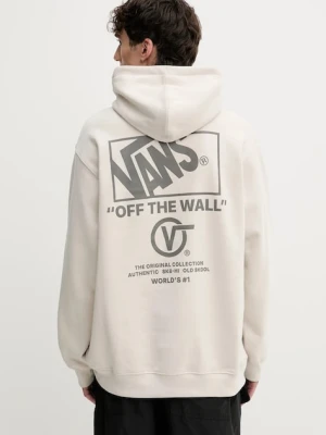 Vans bluza męska kolor beżowy z kapturem z nadrukiem VN000PGMEN91