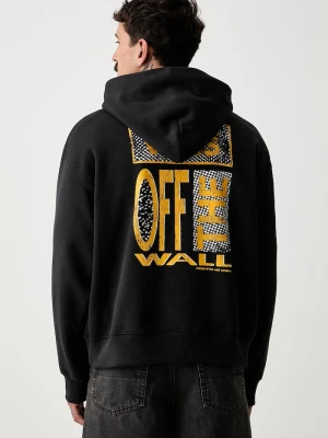 Vans bluza z kapturem męska z bawełną czarny