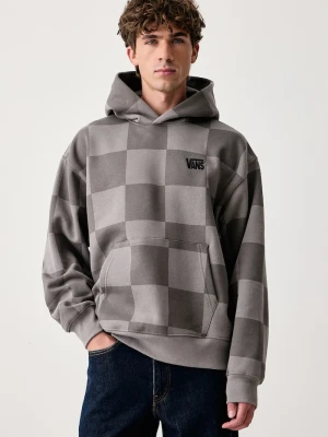 Vans bluza z kapturem męska z bawełną szary