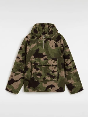Vans - Bluza z kapturem Premium Oversized Sherpa, male, Brązowy/Zielony, Size: