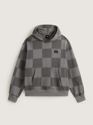 Vans - Bluza z kapturem Stretch Logo Checkerboard Pullover, male, Szary