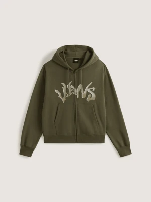 Vans - Bluza z kapturem Wild Circle Full Zip Pullover, male, Zielony, Size: