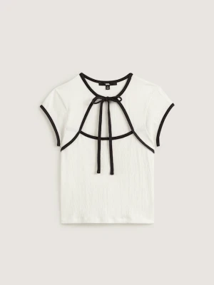 Vans - Bluzka Kari Tie Neck, female, Biały, Size: