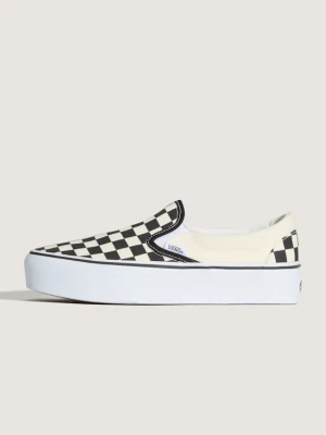 Vans - Buty Checkerboard Classic Slip-On Platform, male, Czarny, Size: