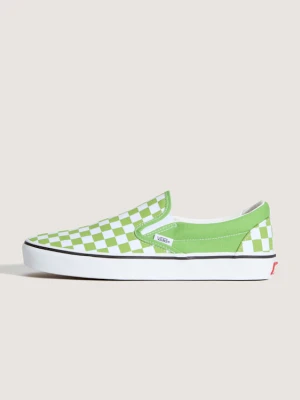Vans - Buty Classic Slip-On Checkerboard, male, Zielony, Size: